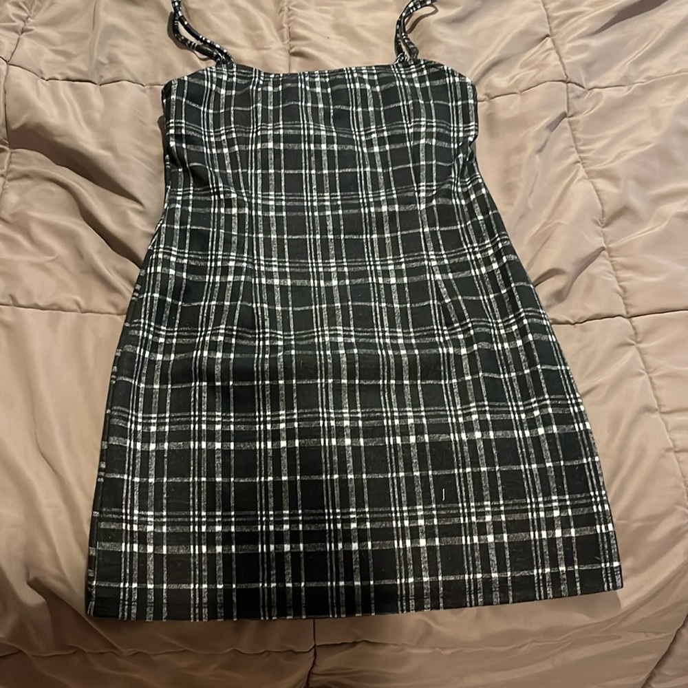 Black and White Plaid Preppy Dress